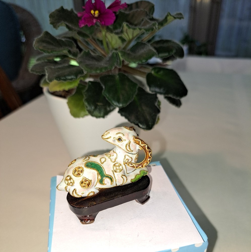 Vintage Cloisonne Ram Figurine